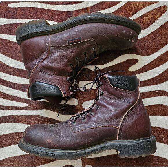 Red Wing 606 Boots Made in USA 14 EH Brown Leather Industrial Super Sole - Picture 2 of 8